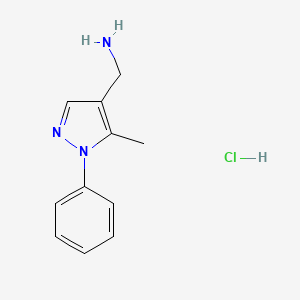 molecular formula C11H14ClN3 B12337426 5-methyl-1-phenyl-(1H-pyrazol-4-ylmethyl)amine hydrochloride CAS No. 1031843-25-0