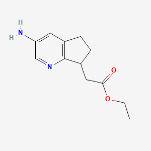 ethyl 2-(3-amino-6,7-dihydro-5H-cyclopenta[b]pyridin-7-yl)acetate