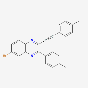 molecular formula C24H17BrN2 B12337451 6-Bromo-3-(p-tolyl)-2-(p-tolylethynyl)quinoxaline 