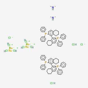 Dimethylammonium dichlorotri(MU-chloro)bis[(R)-(+)-2,2'-bis(diphenylphosphino)-5,5',6,6',7,7',8,8'-octahydro-1,1'-binaphthyl]diruthenate(II)