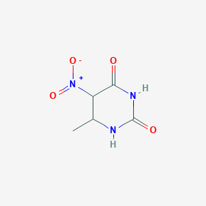 molecular formula C5H7N3O4 B12337580 6-Methyl-5-nitro-1,3-diazinane-2,4-dione 