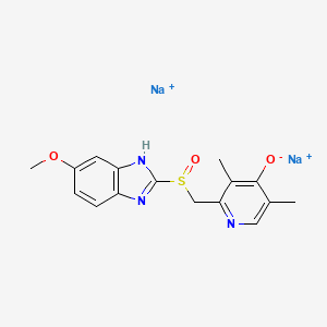 molecular formula C16H16N3Na2O3S+ B12337588 disodium;2-[(6-methoxy-1H-benzimidazol-2-yl)sulfinylmethyl]-3,5-dimethylpyridin-4-olate 