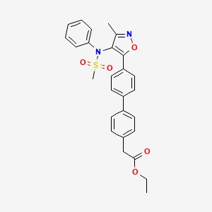 Ethyl 2-(4'-(3-methyl-4-(phenylmethylsulfonamido)isoxazol-5-yl)-[1,1'-biphenyl]-4-yl)acetate