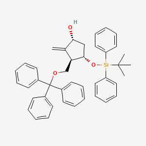 molecular formula C42H44O3Si B12337627 (1R,3R,4S)-4-((tert-Butyldiphenylsilyl)oxy)-2-methylene-3-((trityloxy)methyl)cyclopentanol 