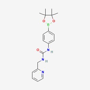 molecular formula C19H24BN3O3 B12337663 1-(Pyridin-2-ylmethyl)-3-(4-(4,4,5,5-tetramethyl-1,3,2-dioxaborolan-2-yl)phenyl)urea 