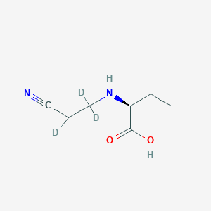 molecular formula C8H14N2O2 B12337718 (2S)-2-[(2-cyano-1,1,2-trideuterioethyl)amino]-3-methylbutanoic acid 