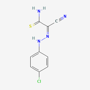 molecular formula C9H7ClN4S B1233775 [2-(4-氯苯基)肼基]氰基硫代乙酰胺 