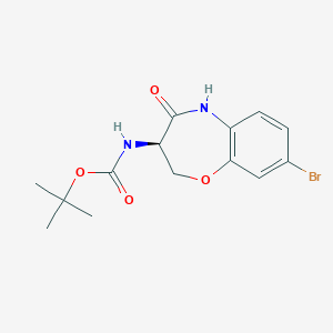 molecular formula C14H17BrN2O4 B12337758 tert-butyl N-[(3R)-8-bromo-4-oxo-3,5-dihydro-2H-1,5-benzoxazepin-3-yl]carbamate 