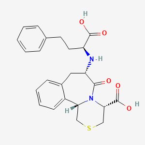 B1233776 7-(1-Carboxy-3-phenylpropyl)amino-3,4,6,7,8,12b-hexahydro-6-oxo-1H-(1,4)thiazino(3,4-a)-2-benzazepine-4-carboxylic acid CAS No. 116360-59-9