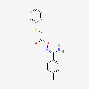 molecular formula C16H16N2O2S B1233780 4-甲基-N'-{[(苯硫基)乙酰]氧基}苯甲酰亚胺酰胺 