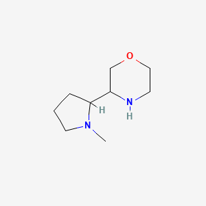 molecular formula C9H18N2O B12337831 3-(1-Methylpyrrolidin-2-yl)morpholine 