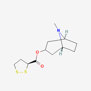 molecular formula C12H19NO2S2 B12337836 [(1R,5S)-8-methyl-8-azabicyclo[3.2.1]octan-3-yl] (3S)-dithiolane-3-carboxylate 