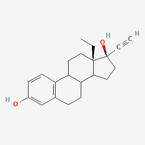 molecular formula C21H26O2 B12337842 18-Methylethynyl estradiol 