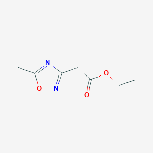 molecular formula C7H10N2O3 B12337881 Ethyl 2-(5-methyl-1,2,4-oxadiazol-3-yl)acetate 