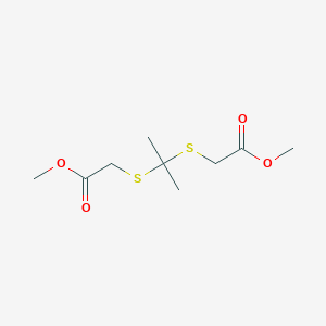 molecular formula C9H16O4S2 B12337882 Acetic acid, 2,2'-[(1-methylethylidene)bis(thio)]bis-, dimethyl ester CAS No. 61713-28-8