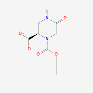 molecular formula C10H15N2O5- B12337910 (2R)-1-[(2-methylpropan-2-yl)oxycarbonyl]-5-oxopiperazine-2-carboxylate 