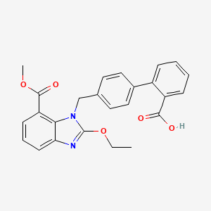 molecular formula C25H22N2O5 B12337912 4'-((2-Ethoxy-7-(methoxycarbonyl)-1h-benzo[d]imidazol-1-yl)methyl)-[1,1'-biphenyl]-2-carboxylic acid 