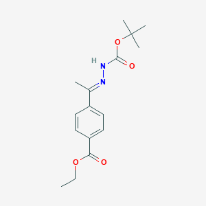 molecular formula C16H22N2O4 B12337960 ethyl 4-[(E)-C-methyl-N-[(2-methylpropan-2-yl)oxycarbonylamino]carbonimidoyl]benzoate 