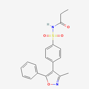 molecular formula C19H18N2O4S B12337973 N-((4-(3-Methyl-5-phenylisoxazol-4-yl)phenyl)sulfonyl)propionamide 