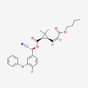 molecular formula C27H28FNO5 B1233798 [(S)-cyano-(4-fluoro-3-phenoxyphenyl)methyl] (1R,3S)-3-[(Z)-3-butoxy-3-oxoprop-1-enyl]-2,2-dimethylcyclopropane-1-carboxylate CAS No. 98444-62-3