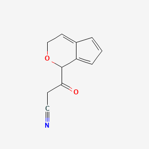 molecular formula C11H9NO2 B12338005 5-Benzofuranpropanenitrile, 2,3-dihydro-beta-oxo- 