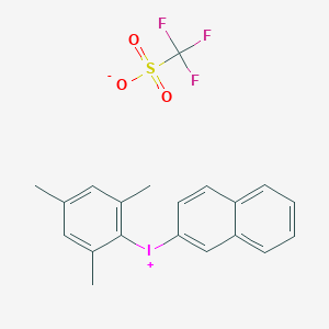 molecular formula C20H18F3IO3S B12338006 Mesityl(naphthalen-2-yl)iodonium trifluoromethanesulfonate 