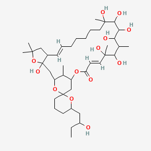 molecular formula C41H70O13 B1233802 (4E,18E)-11,12,13,14,16,17,27a-heptahydroxy-6'-(2-hydroxybutyl)-2,2,11,15,17,28-hexamethyl-2,3,3',3a,4',5',6,6',7,8,9,10,11,12,13,14,15,16,17,22,23,26,27,27a-tetracosahydro-20H-spiro[22,26-methanofuro[2,3-h][1,5]dioxacyclohexacosine-24,2'-pyran]-20-one CAS No. 152986-47-5