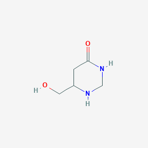 molecular formula C5H10N2O2 B12338031 6-(Hydroxymethyl)tetrahydropyrimidin-4(1H)-one 