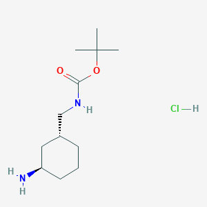 molecular formula C12H25ClN2O2 B12338039 tert-butyl rac-{[(1R,3R)-3-aminocyclohexyl]methyl}carbamate hydrochloride 