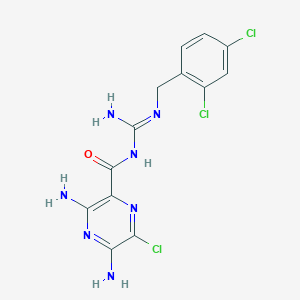 molecular formula C13H12Cl3N7O B1233808 3,5-diamino-N-[amino-[(2,4-dichlorophenyl)methylimino]methyl]-6-chloro-2-pyrazinecarboxamide 