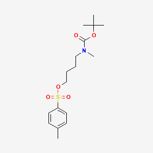 molecular formula C17H27NO5S B12338146 Carbamic acid, N-methyl-N-[4-[[(4-methylphenyl)sulfonyl]oxy]butyl]-, 1,1-dimethylethyl ester 