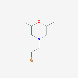 molecular formula C8H16BrNO B12338212 4-(2-Bromoethyl)-2,6-dimethylmorpholine 