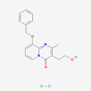 molecular formula C18H19ClN2O3 B12338237 9-(Benzyloxy)-3-(2-hydroxyethyl)-2-methyl-4H-pyrido[1,2-a]pyrimidin-4-onehydrochloride 