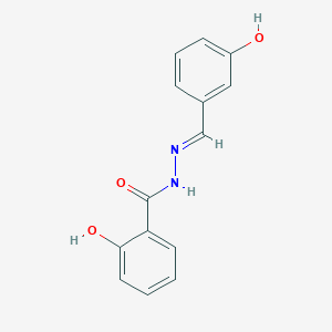 molecular formula C14H12N2O3 B1233824 2-Hydroxy-N'-[(E)-(3-hydroxyphenyl)methylidene]benzohydrazide 