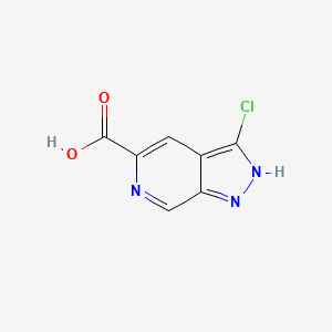 molecular formula C7H4ClN3O2 B12338240 3-Chloro-1H-pyrazolo[3,4-c]pyridine-5-carboxylic acid 