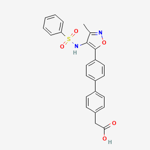 molecular formula C24H20N2O5S B12338266 2-(4'-(3-Methyl-4-(phenylsulfonamido)isoxazol-5-yl)-[1,1'-biphenyl]-4-yl)acetic acid 