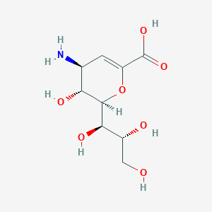 molecular formula C9H15NO7 B12338274 (2R,3R,4S)-4-amino-3-hydroxy-2-[(1R,2R)-1,2,3-trihydroxypropyl]-3,4-dihydro-2H-pyran-6-carboxylic acid 