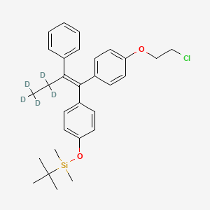 molecular formula C30H37ClO2Si B12338281 (3,3,4,4,4-d5)-(E/Z)-1-[4-(2-Chloroethoxy)phenyl]-1-[4-(t-butyldimethylsilyloxy)phenyl]-2-phenyl-1-butene 