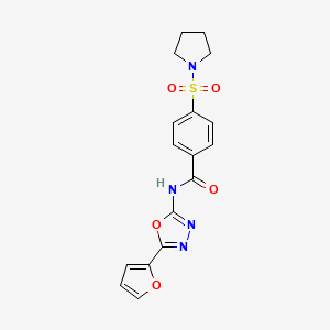 N-[5-(2-furanyl)-1,3,4-oxadiazol-2-yl]-4-(1-pyrrolidinylsulfonyl)benzamide