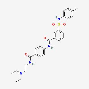 molecular formula C27H32N4O4S B1233836 N-[4-[[2-(二乙氨基)乙氨基]-氧甲基]苯基]-3-[(4-甲苯基)磺酰基]苯甲酰胺 