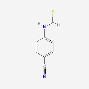 molecular formula C8H6N2S B12338365 N-(4-Cyanophenyl)methanethioamide 