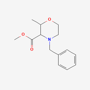 molecular formula C14H19NO3 B12338370 Methyl 4-benzyl-2-methylmorpholine-3-carboxylate 