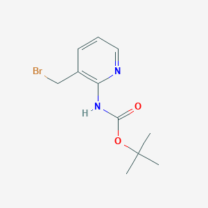 molecular formula C11H15BrN2O2 B12338387 Carbamic acid, [3-(bromomethyl)-2-pyridinyl]-, 1,1-dimethylethyl ester CAS No. 877593-12-9