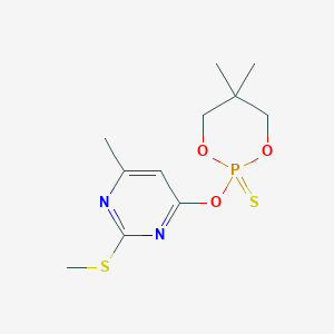 molecular formula C11H17N2O3PS2 B1233839 5,5-Dimethyl-2-(6-methyl-2-(methylsulfanyl)pyrimidin-4-yloxy)-1,3,2-dioxaphosphorinane-2-thione CAS No. 7225-87-8