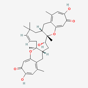 molecular formula C33H40O7 B12338408 (1S,3S,4S,14R,17Z,20S)-3,9,25-trihydroxy-4,11,16,16,20,27-hexamethyl-5,21-dioxapentacyclo[18.9.0.04,14.06,12.022,28]nonacosa-6,9,11,17,22,25,27-heptaene-8,24-dione 