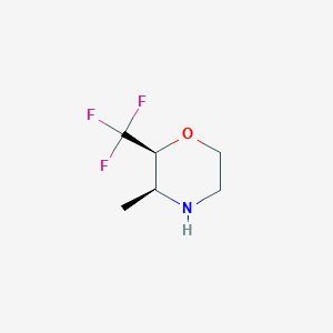 molecular formula C6H10F3NO B12338426 rac-(2R,3R)-3-methyl-2-(trifluoromethyl)morpholine 