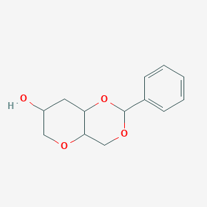 molecular formula C13H16O4 B12338433 2-Phenyl-4,4a,6,7,8,8a-hexahydropyrano[3,2-d][1,3]dioxin-7-ol 