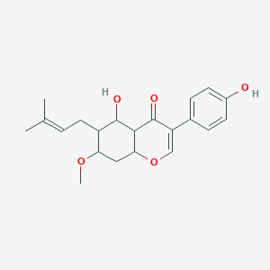 5-Hydroxy-3-(4-hydroxyphenyl)-7-methoxy-6-(3-methylbut-2-enyl)-4a,5,6,7,8,8a-hexahydrochromen-4-one