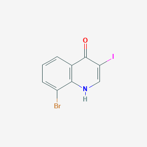 molecular formula C9H5BrINO B12338451 8-Bromo-3-iodoquinolin-4-ol 