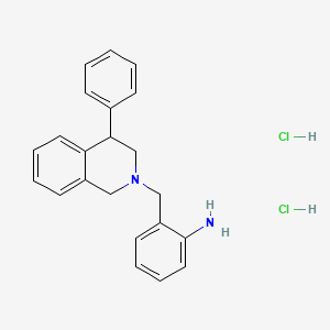 molecular formula C22H24Cl2N2 B12338455 2-((4-Phenyl-3,4-dihydroisoquinolin-2(1H)-yl)methyl)aniline dihydrochloride 